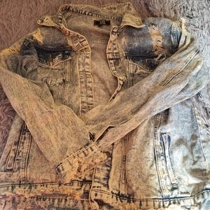 Distressed denim jacket